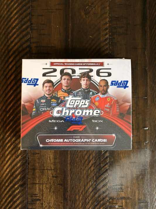Topps 2026 Topps Chrome Formula 1 Mega Box 42 Cards Factory Sealed IN HAND