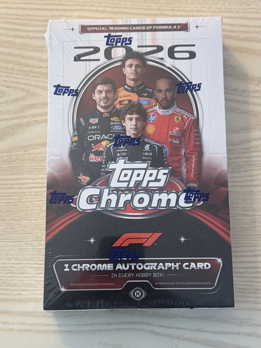 2026 TOPPS CHROME Formula 1 Hobby Box (1 Auto) F1 Racing Brand New